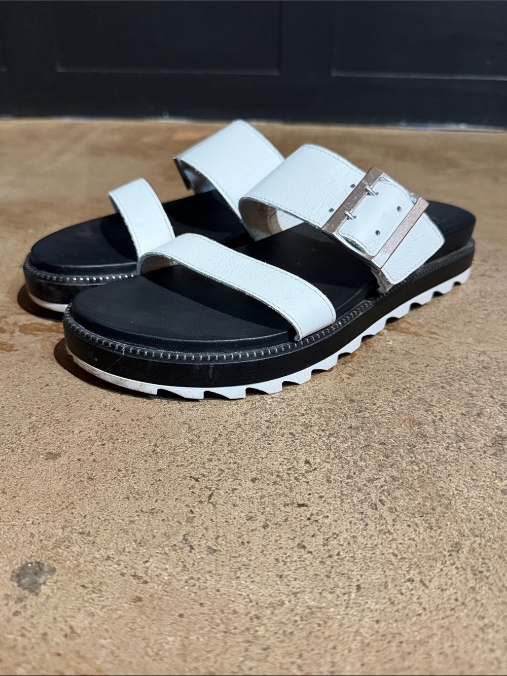 Sorel Wide Buckle Leather Sandals